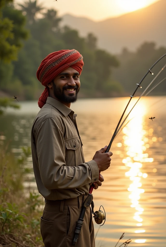 Bilal name men title on her head while caught fish with rod