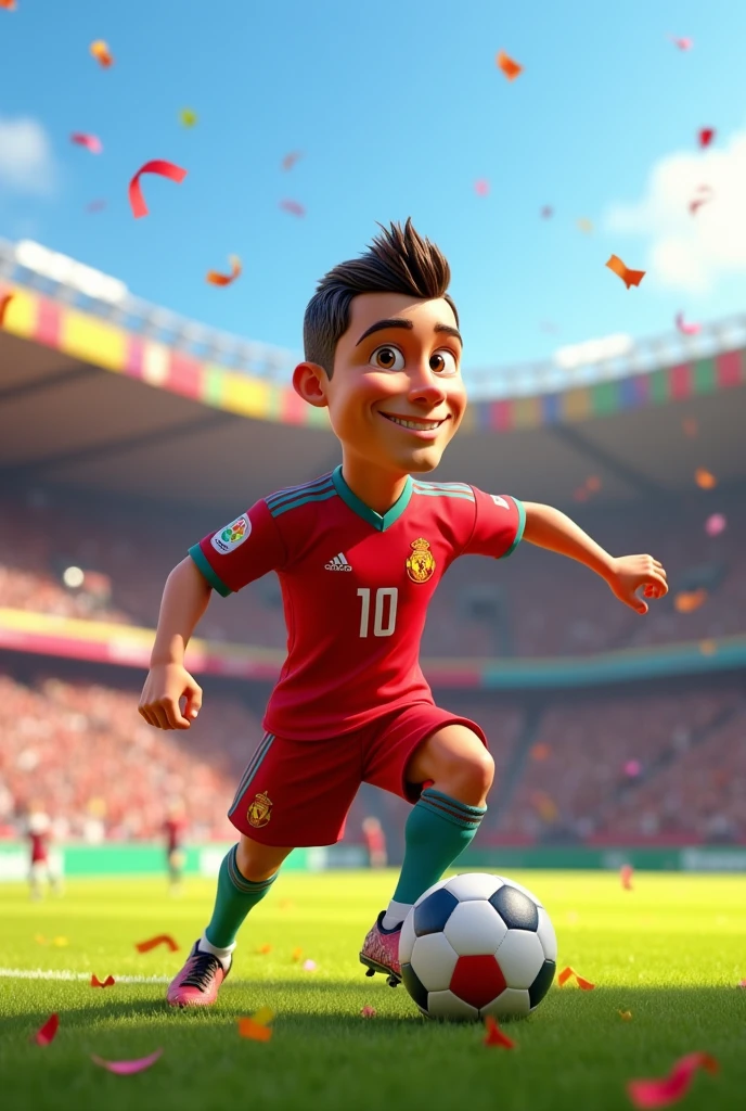 Create a Pixar-style image of Cristiano Ronaldo