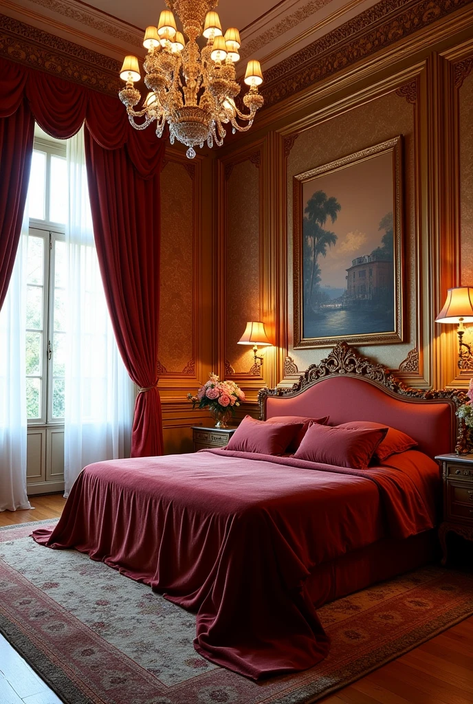 A double bed in a luxurious room