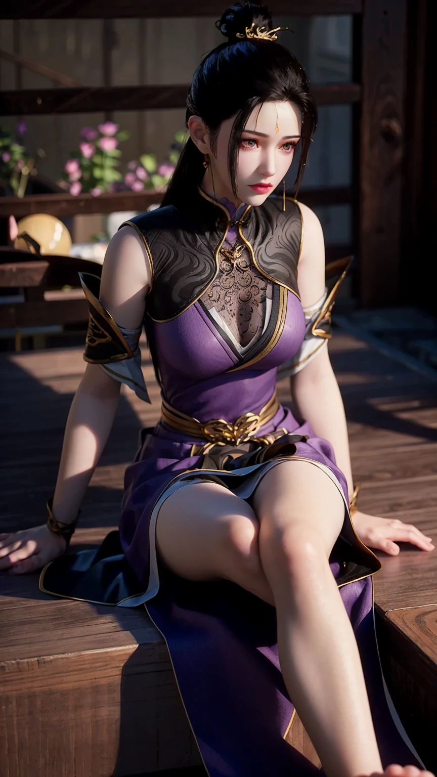 a beautiful young woman with long hair, wearing a nightgown, sitting on a bed, barefoot, in a dress, lying on her side, cross-legged, full body shot, (best quality,4k,8k,highres,masterpiece:1.2),ultra-detailed,(realistic,photorealistic,photo-realistic:1.37),beautiful detailed eyes,beautiful detailed lips,extremely detailed eyes and face,longeyelashes,natural lighting,warm tones,soft focus,portraits,chiaroscuro,depth of field