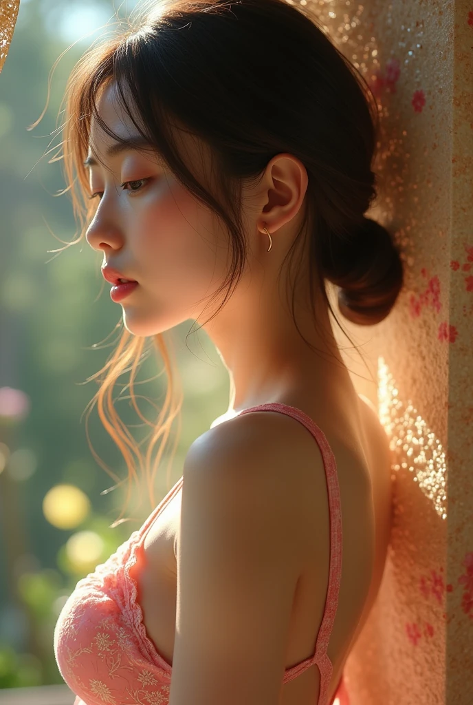 {{{{{3,318 trillion pixels high resolution, vivid filter, nsfw, A girl I thought was still very young showed her panting face and ample breasts so I gave her an aphrodisiac to make her look even sexier and her innocent appearance was tinted with a sexy aura, Realistic scenery and lovely nudity Japanese girl in a romantic Cylindrical crystal sparkling herbarium filled with flower oil, She's drastically panting, unhooking her bra to reveal her nipples and full tits, thicken the lips look pretty, Her fluffy skin and curvy back, Boobs are fluffy and bouncy, Tits that get rounder bigger}}}}}, {{{{{detail of The panting face of a neat and cheerful girl loved by everyone, Her cute supple legs and romantic panting Inside a sparkling herbarium in female hormones oil depicted in detail, in detail her cute bra hook, Trapping her in a cylindrical glittering herbarium and pouring in oils that remake her young and pretty and sexy, The young girl turns sexy as she kneels and moans and turns into the female hormones that run through her body, The bulge in the side of the breast is too cute, sideboob}}}}},{{{{{The hormones in the sparkling herbarium cause the innocent girl to change rapidly tits swelled up to huge gazongas form two beautiful mountains revealing a tight cleavage, It's too cute and innocent to see her go into her own world panting, All the sexiness that's amplified inside her makes her panting, Cuteness preserved forever shining in exchange for life from her, her beautiful slender underbust, slender curvy cute waistline, an lewd fetish for lips and necks and waistlines, her clearer nip line from underbust to hips, gloomy straight wig, thick vivid lips}}}}},{{Extremely detailed}},{{{{{heroine girl's Sexually unused body with pure and innocent aura}}}}}