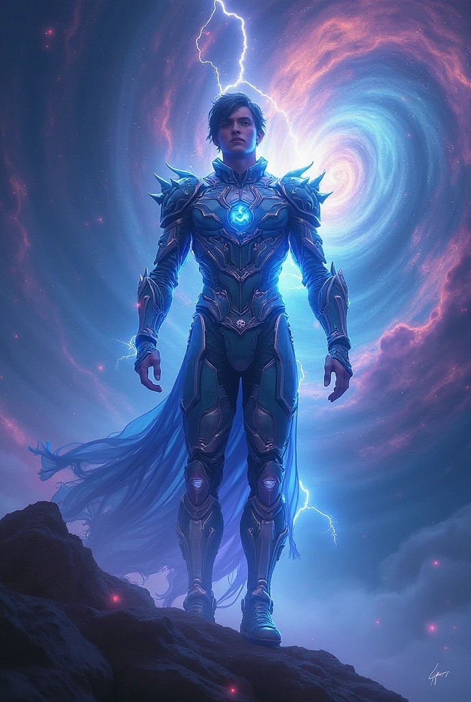 dream artgerm, Galaxy, Outer space, nebula, star, [cyber punk] Vishnu of the stars