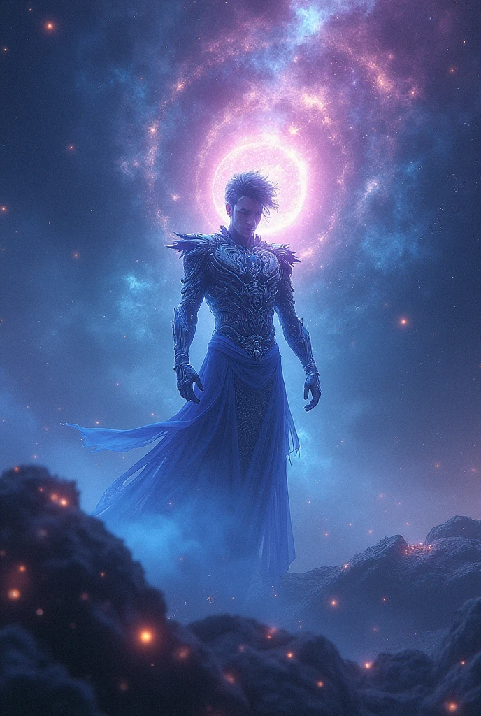 dream artgerm, Galaxy, Outer space, nebula, star, [cyber punk] Vishnu of the stars
