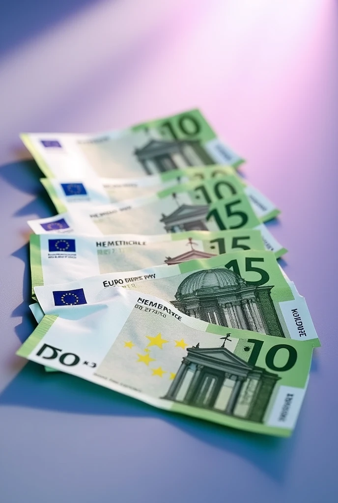 Create me an image of 30 5 € bills