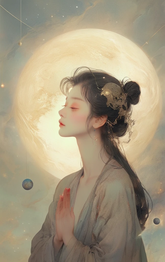 planets are born to fall in love, celestial bodies are all lonely、Seize the dream、Endless、Looking up at the sky with the naked eye、no human, strange head, a girl with ---- head,My prayers are not reaching
