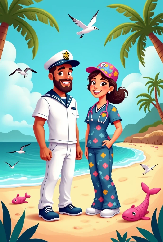 navy and nurse cartoon