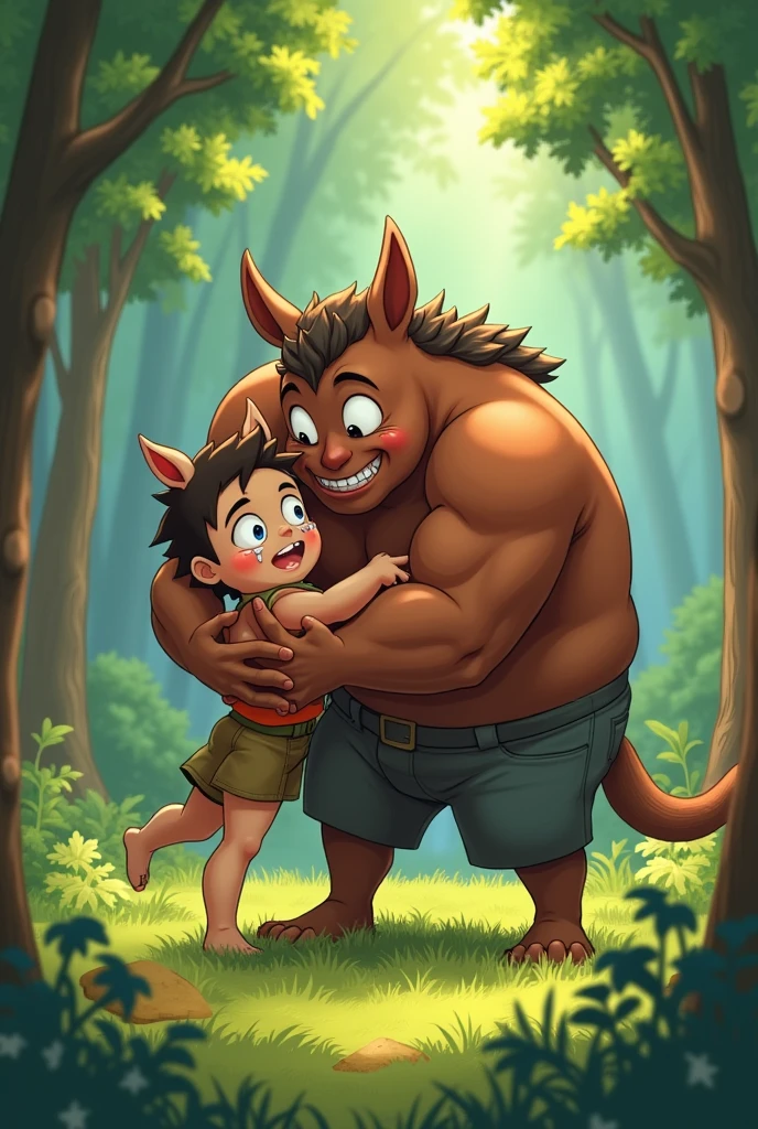 Playing horsey, Size difference, cryin, grappling, Exhausted, 苦痛, forst, naturey,