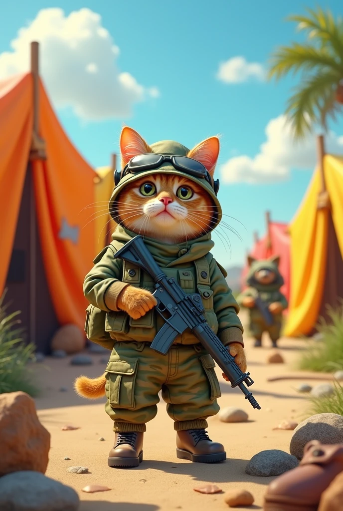 Kucing jadi commando dalam askar