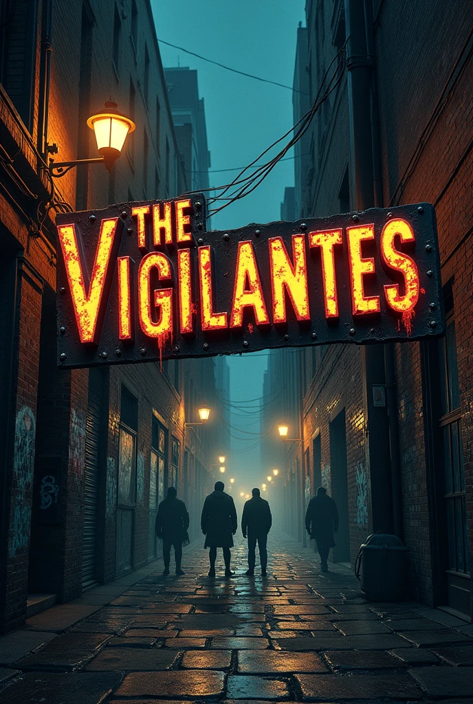 A slogan illustration of the word "THE VIGILANTES" badass