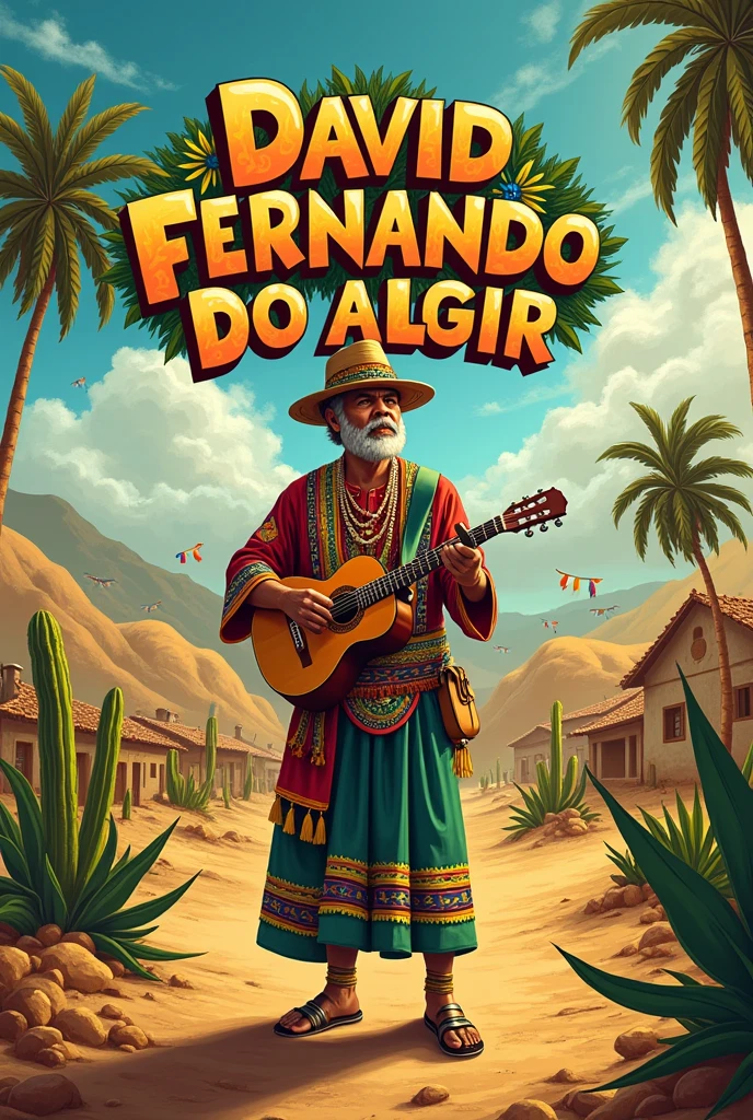 I created an image, inside it I want written, DAVID FERNANDO DO AGIR, This image should be based on the Northeastern history of Brazil.