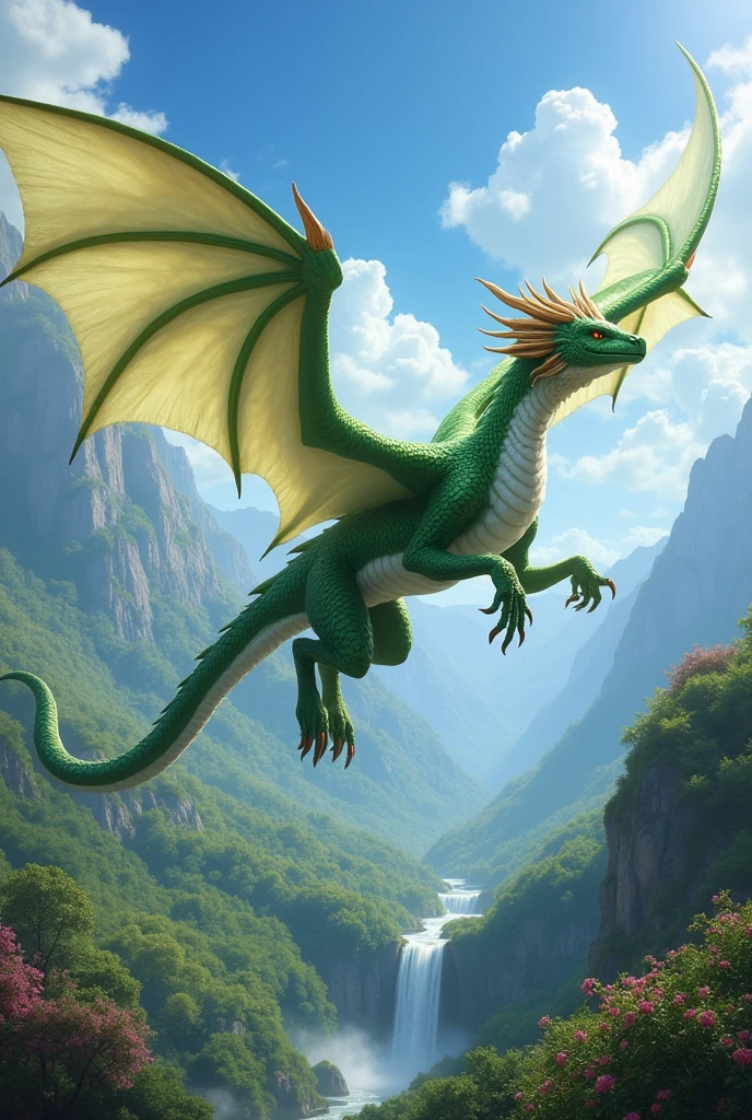 Green and white wyvern