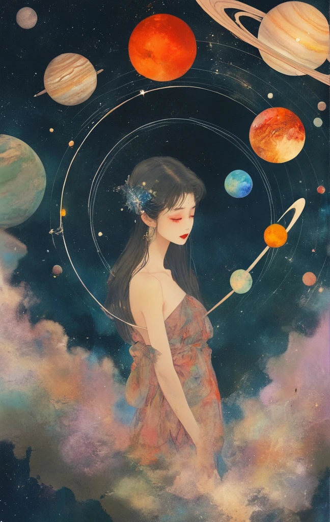 planets are born to fall in love, 天体はみんn孤独だ、Seize the dream、終わりのnい、Looking up at the sky with the naked eye、no human, strange head, a girl with 、Farbe々n、head,