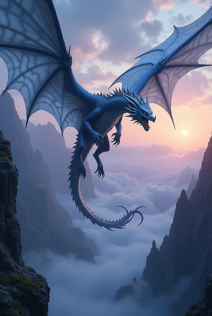 Gray and blue wyvern