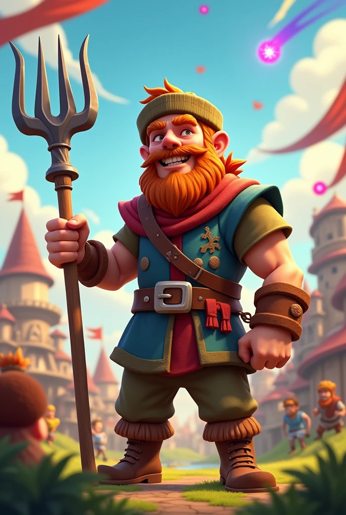 Un paysan au moyen âge mais dans le style de clash royale .