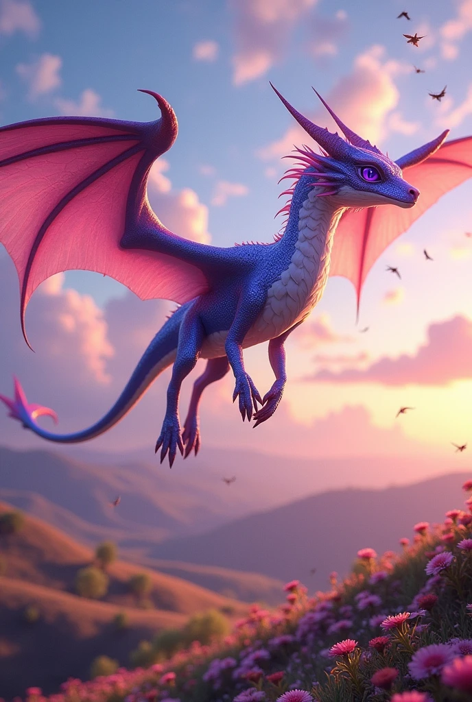 Pink and blue Wyvern
