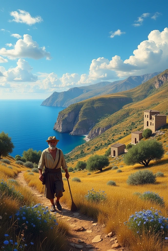 the rugged landscapes of Sicily, 19th century, rural Italy