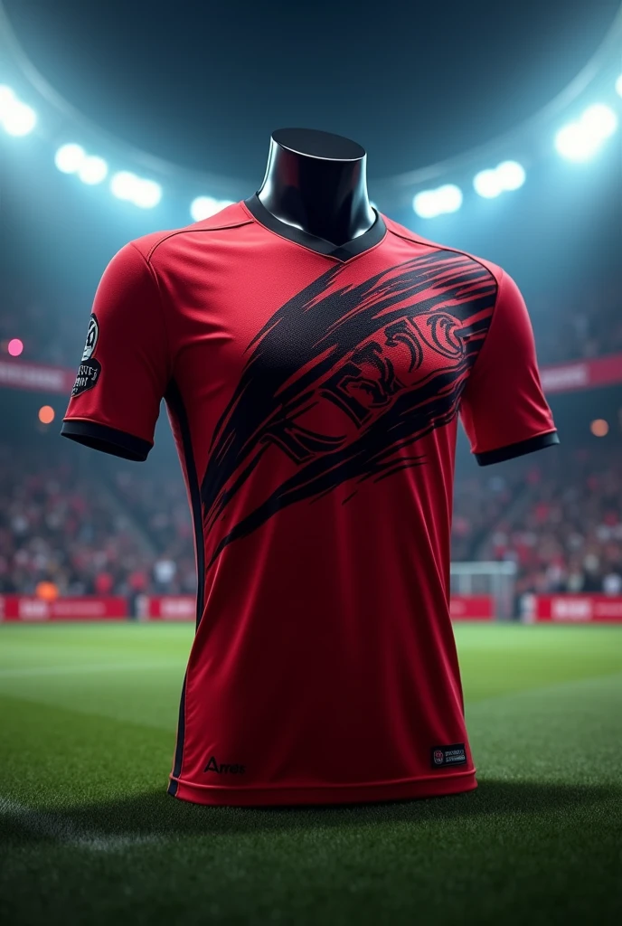 Create a football jarcy with logo
KPFC red and black color