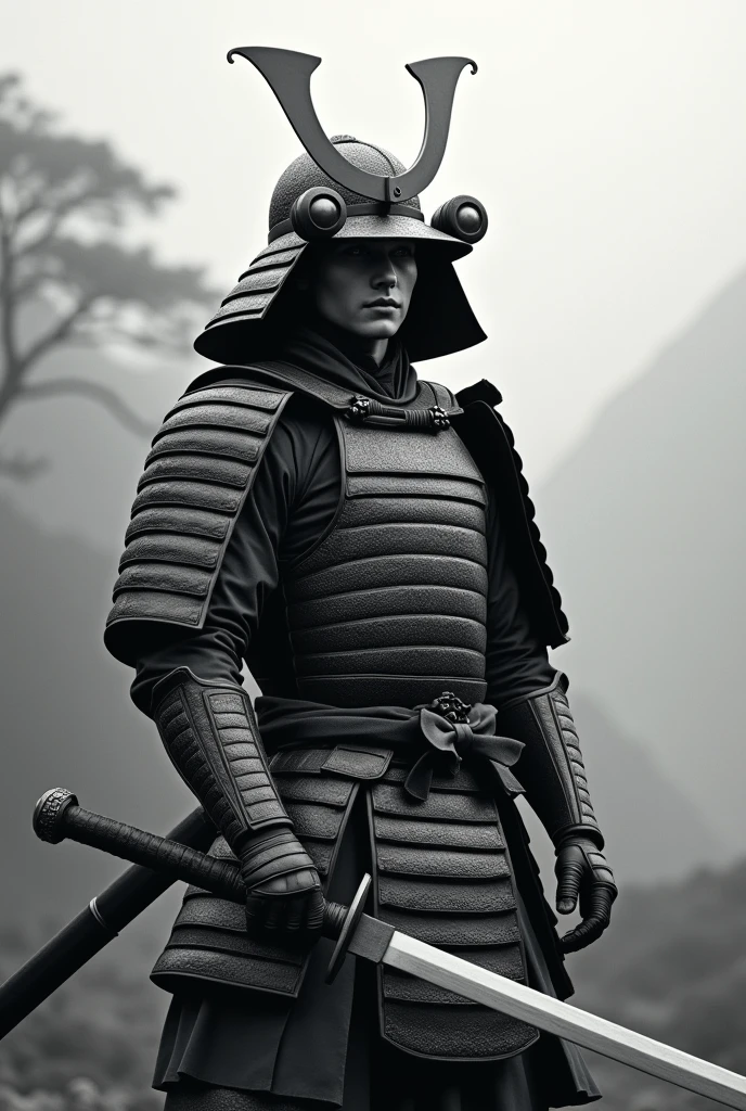 monochromatic picture grey aesthetic samurai avatar art