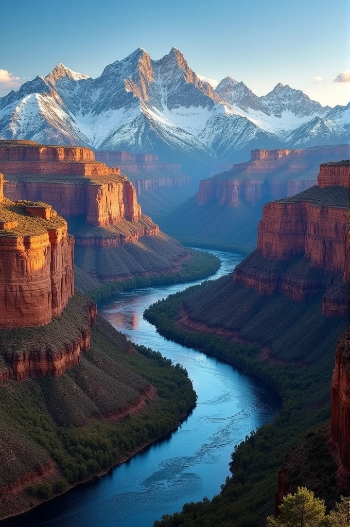 geographical landmark of usa rocky mountain, Mississippi river and grand canyon in one frame
