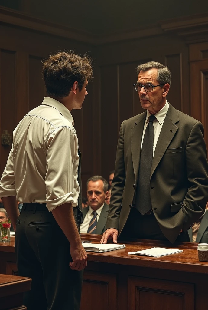 draw a drawing of Bob Ewell confronting and harassing Atticus Finch in courts