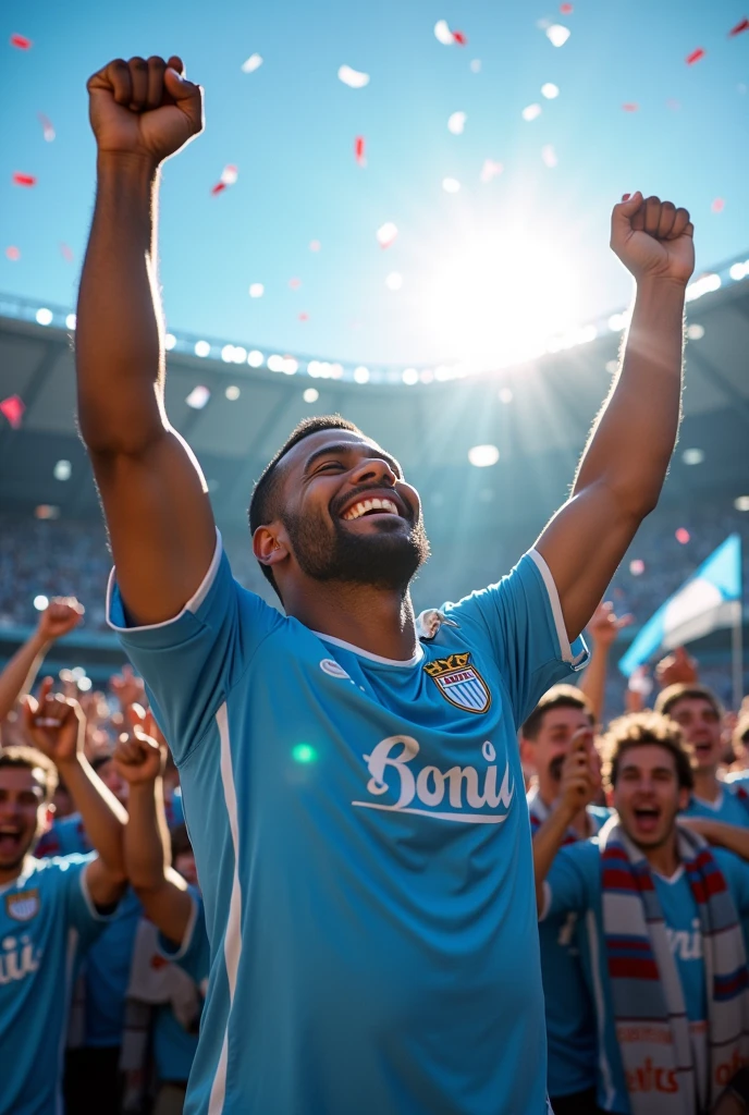 Tchaouna winning the Scudetto with Lazio, a blue sky, a big sun and a crazy stadium