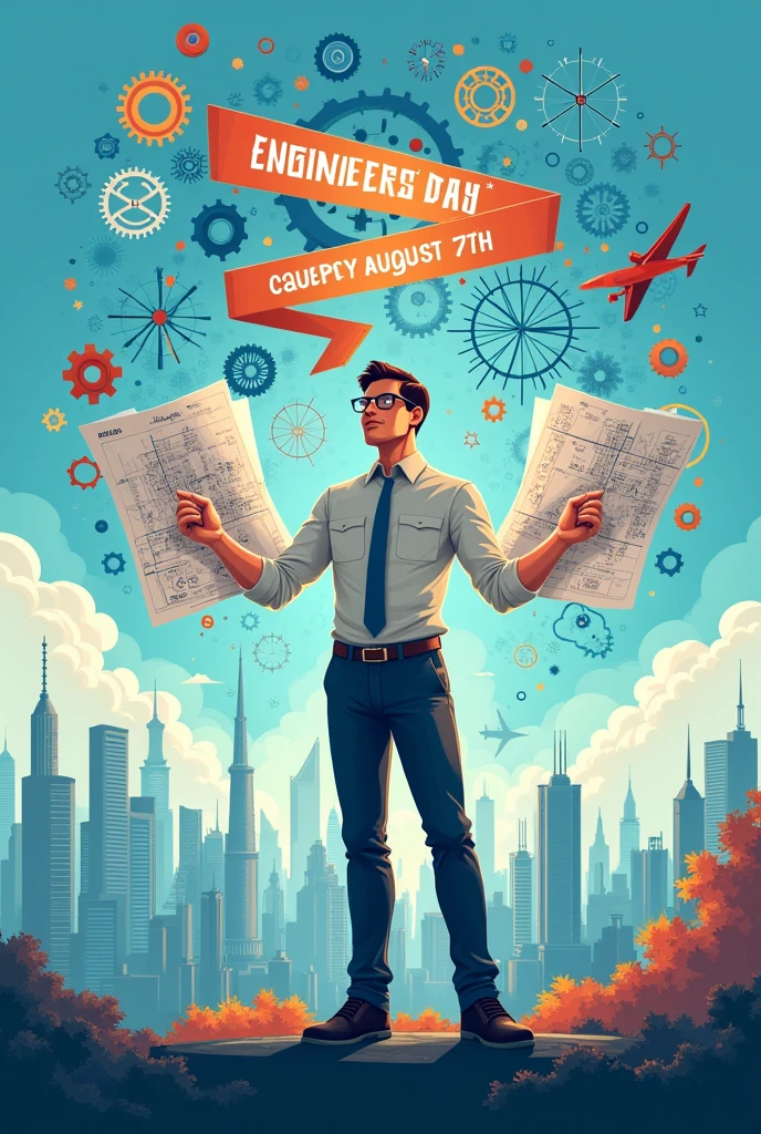 Image for celebrating Engineer's Day, that includes all existing engineering fields but highlights Systems Engineering today, August 17, 2024
