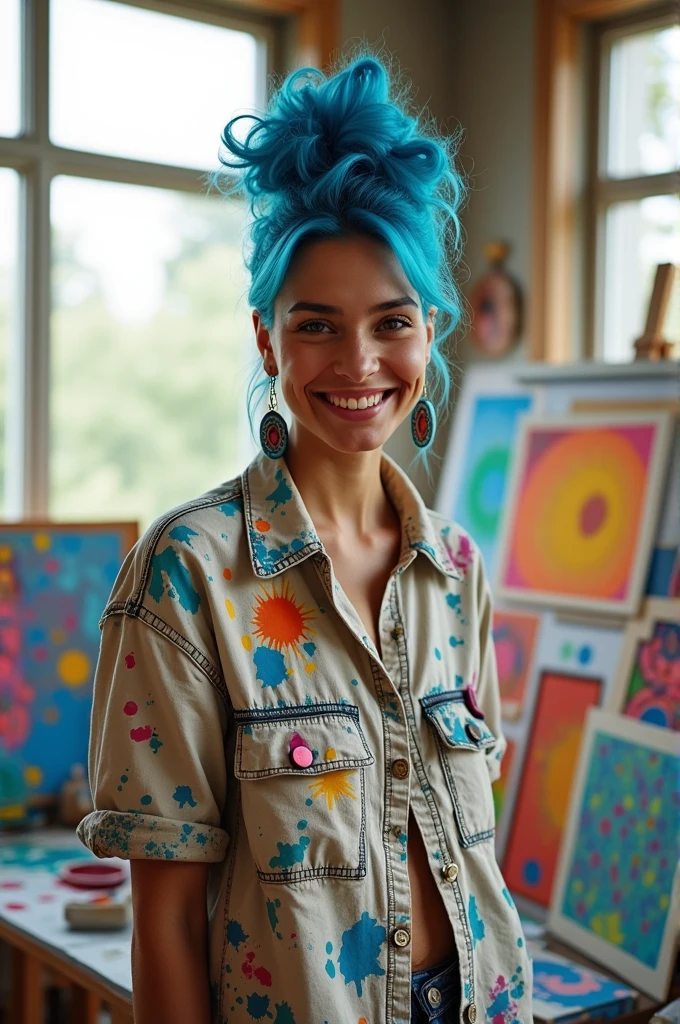 A picture of an artist who looks creative but young