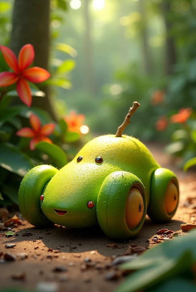 A car made from cashew fruit