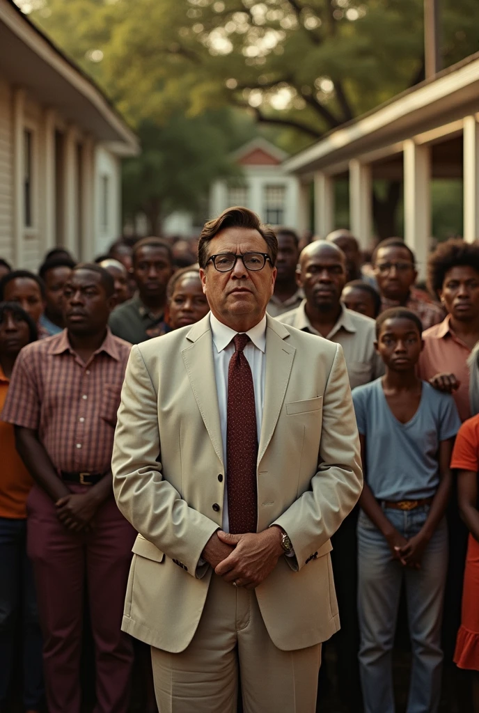 draw a pic of Atticus Finch telling the family and community that Tom Robinson died