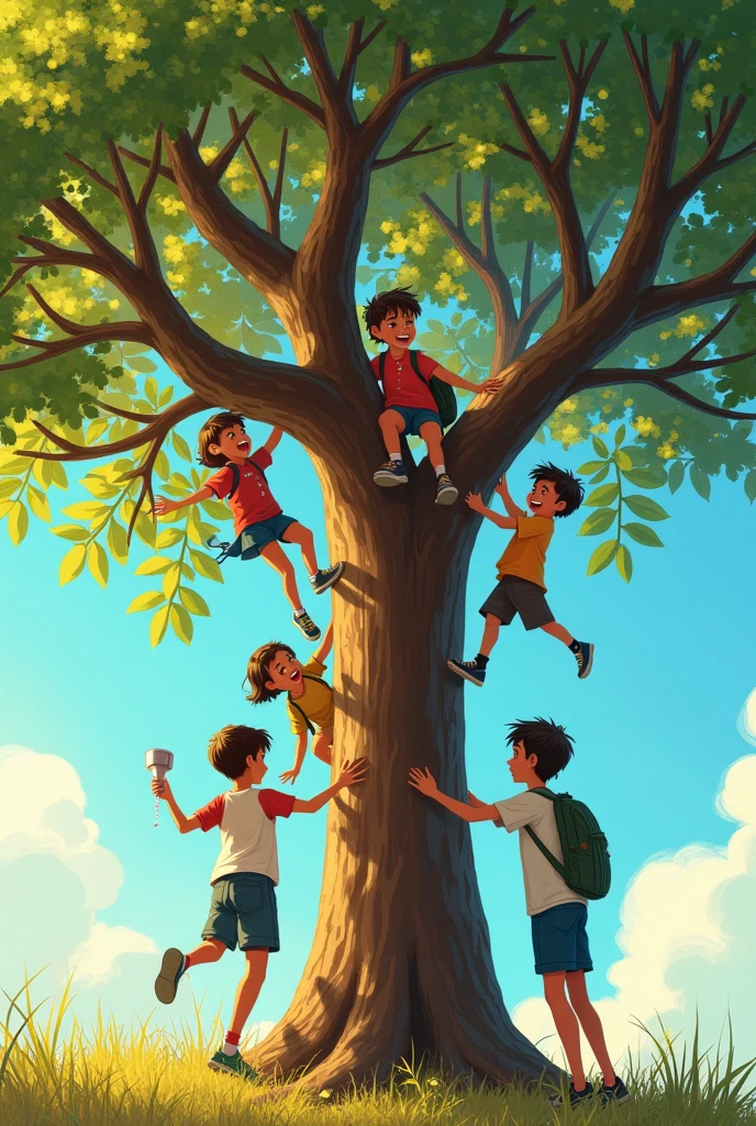 I was 9 or 10 years old. It was a very beautiful morning. Eu e os myos primos tínhamos acabado de chegar da escola e, As usual, we went out with a salt shaker in hand and went hunting for something to eat with it — we loved to do that. We found and climbed a tamarind tree. Then, yo, os myos dois primos e o myo irmão subimos na árvore, that was about 8 or 9 meters tall. Passou um tempo e yo estava querendo descer, but I ended up slipping and falling from the top of the tree. Graças a Dyos, yo não sofri nenhum dano; after, I started laughing at myself. This memory brings me a lot of nostalgia and happiness, porque é com ela que lembro do tempo em que yo passava com os myos primos.