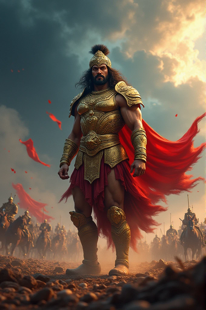 I want mahabharat karna ai generated wallpaper 