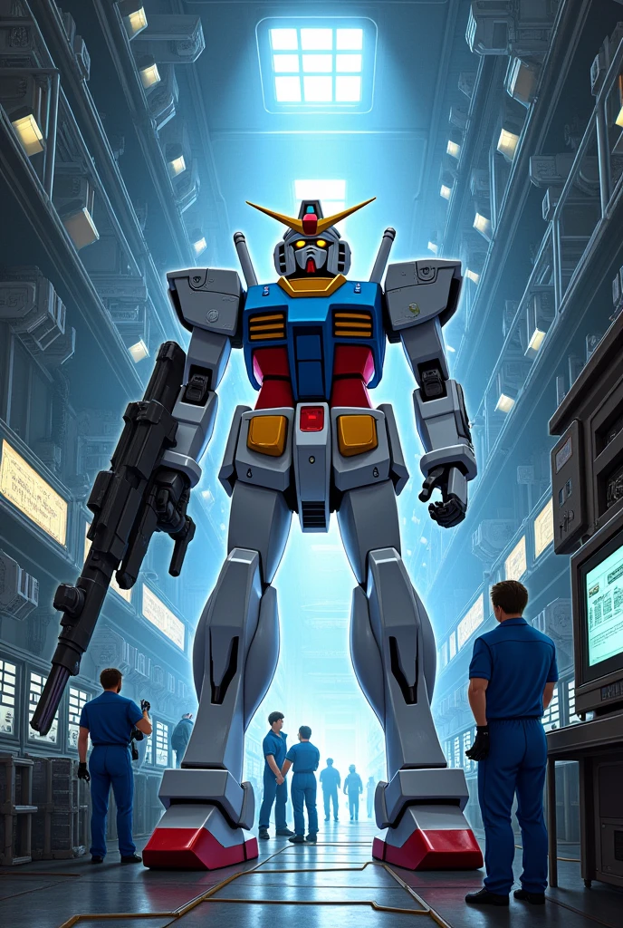 Argama Maintenance of the Gundam Mark II after launch hanger