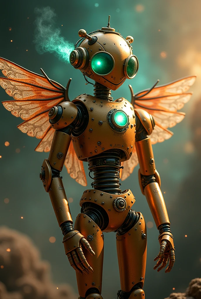 Steampunk space explorer robot
