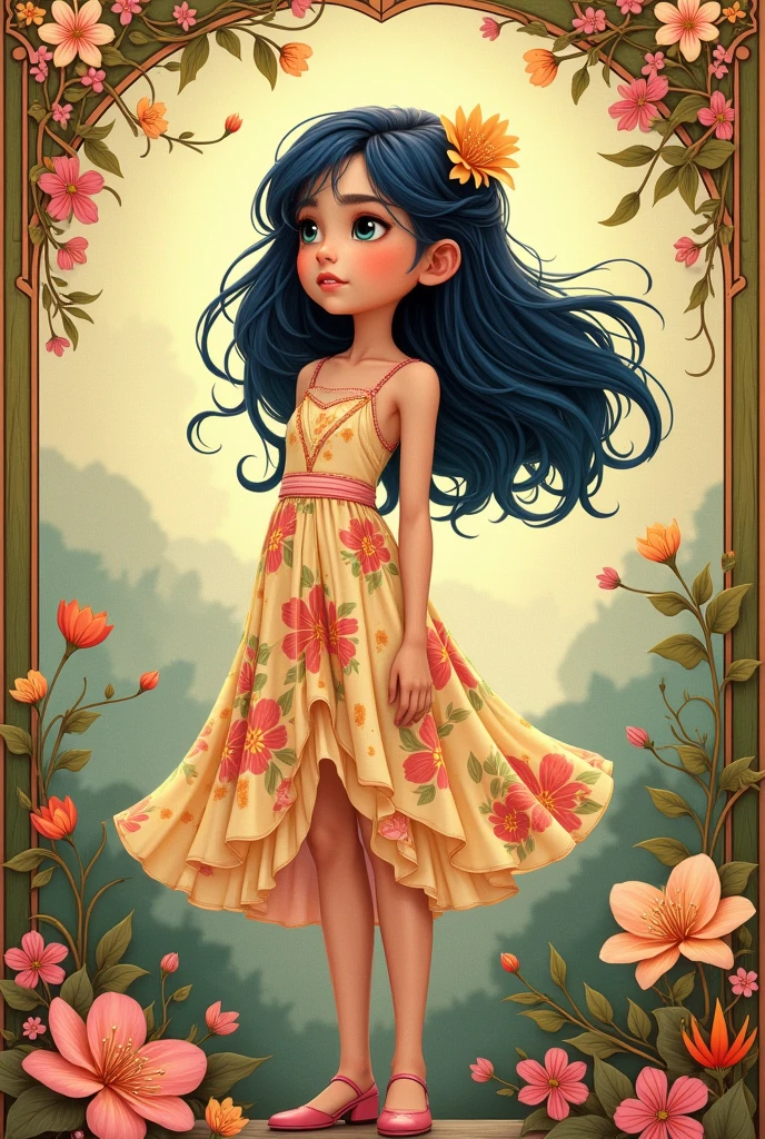 Art Nouveau image of Riley from Inside Out 2