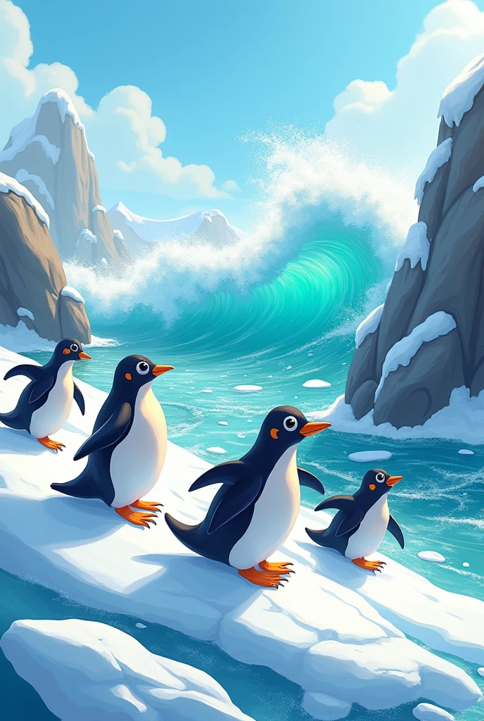 Penguins and waves