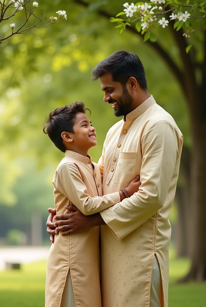 Indian beautiful young boy and his father some photo