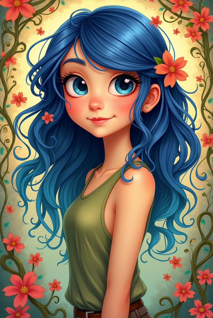 Art Nouveau image of Riley from Inside Out 2