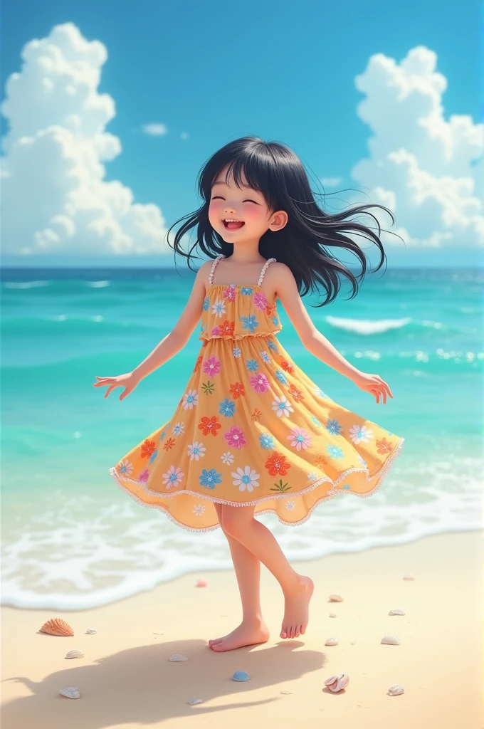 Korean girl on the beach