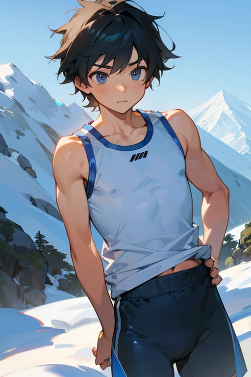 Snow Mountain Tight Tank Top for Elementary School Boys