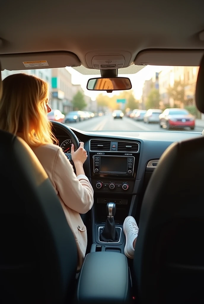 a beautiful barefoot brazilian girl driving a volkswagen golf sportline. backseat camera angle
#feet
#podo
#footfetish