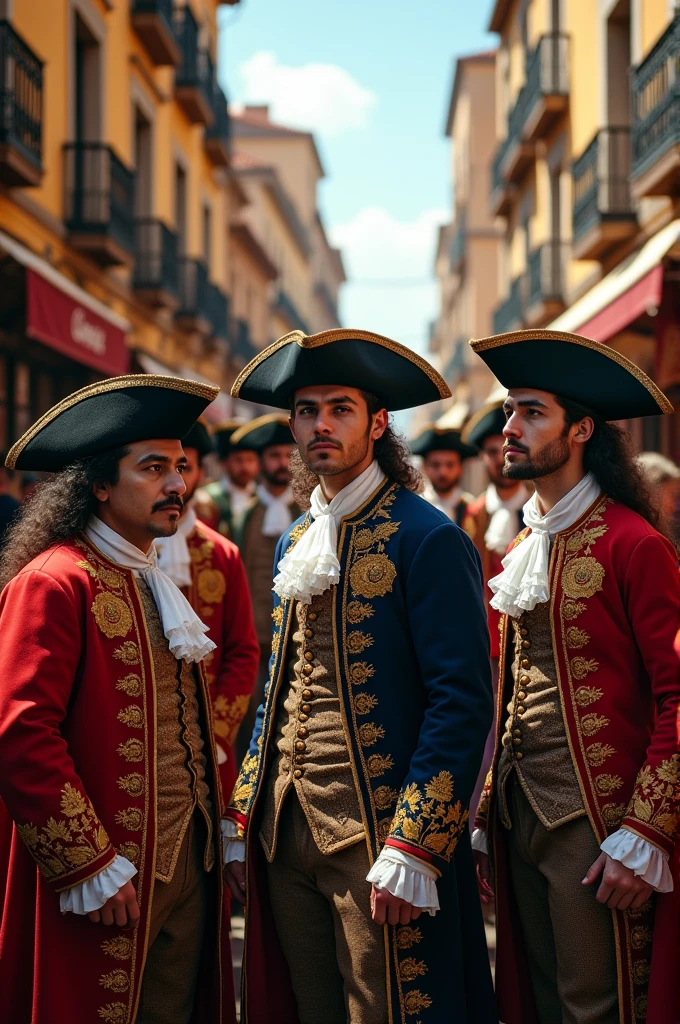 18nth century spadiards looking forward with contempt