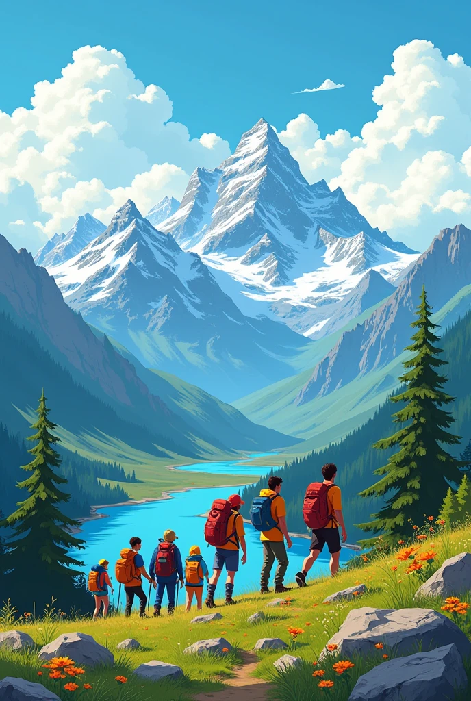 Make a poster of mountain day