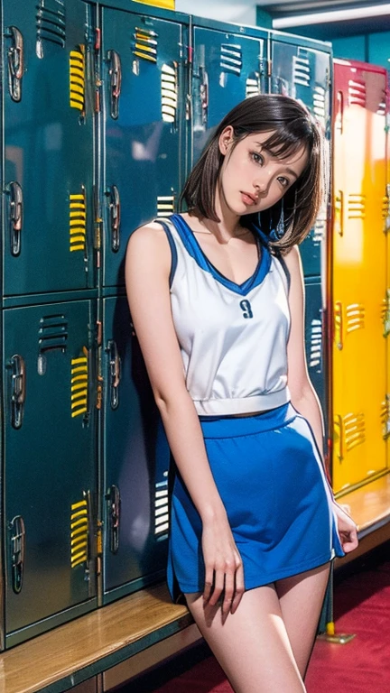tmasterpiece, 1girl in, 独奏, glowing light eyes, , white mini-skirt,tmasterpiece, top-quality, hentail realism, ultra - detailed, blue-sky, tennis coat, (Extremely delicate and beautiful work), ((masuter piece)), (Best quality), glamour body, One lady, 20yr old, (Wear tennis clothes:1.5), (taut), (Sexually aroused face:1.4), ( shoulder cut hair,(Fair skin:1.2), Bright lighting, Natural lighting, Realistic lighting, lovely lips、delicated face、(hentail realism、Photo_Realistic:1.4)、((top-quality、tmasterpiece:1.3))、20yr old、((Brown hair))、((A shower、White turbid water))、((lewd poses))、((Functional))、((soaked breasts))、(((Soaked body)))、(((soaked pubic hair)))、A smile full of happiness、Poses that fascinate men、seduct smile、Upper body naked、((()))、(((Sex life)))、(((Expressions in a state of excitement)))、(((lack)))、short-hair、toppless、(((())))