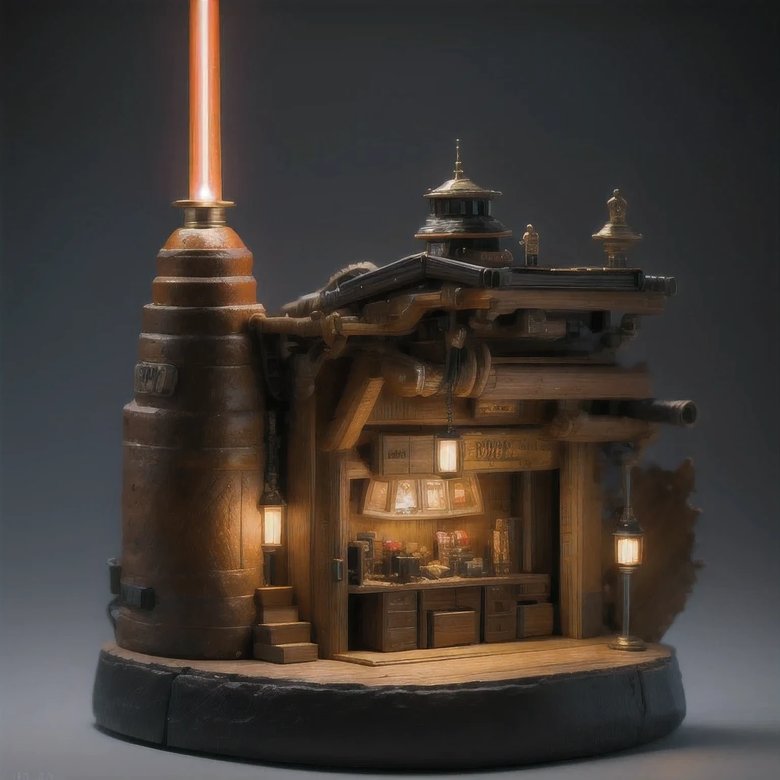 Black gold silk cyberpunk mine snow light orange rough linen cloak Trump lightsaber space floating 1:6 Miniatures，illustration