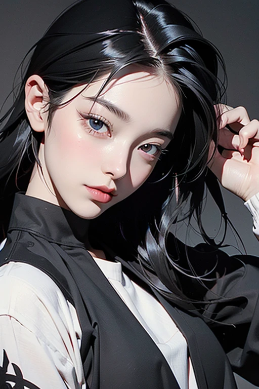 v5lcn style、(Comic-000009:0.6)、(Very high contrast:1)、(ink art_Dark paint:1)、1 girl in,cute,extremely detailed eyes,The facial details are particularly rich,Very Fine Hair,8k,solve,