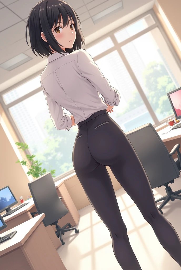 Huge ohwx ass, 1Girl, Hyper-Ass,,( Hip cracks:1.3), taking off clothes, (large full breasts:1.0), high resolucion, looking back, Original, Take off your pants, Solo, mature women, class room, teacher, (Sexy pose on the desk:1.1), Short black hair, Sitting at a desk, Red Eyes,(((1.3))),