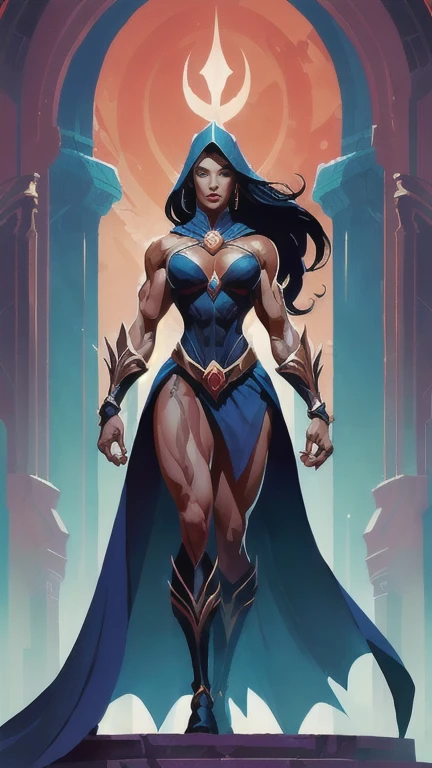 a close up of a woman in a blue dress standing in front of a building, qiyana, artgerm comic, portrait of modern darna, zenescope, jen bartel, samira from league of legends, artgerm julie bell beeple, graphic artist artgerm, she - ra, she-ra, by Juan O'Gorman