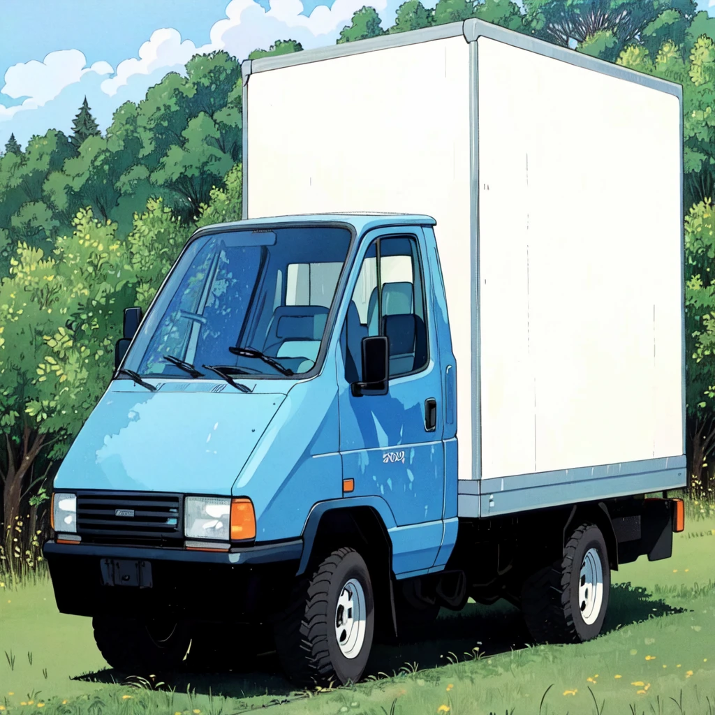 The Arafede truck is parked in a field with trees in the background., 1 9 9 6, 1996, 1 9 9 4, 1994, 1 9 9 0, 1990, 1 9 9 2, 1 9 9 5, 1992, 1995, 1997, 1 9 9 7