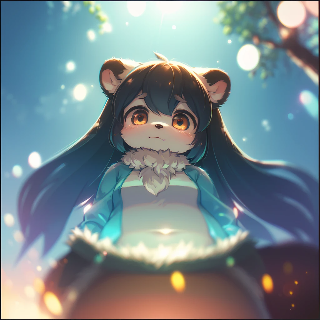 (Sumilux f1.4 36mm , Polaroid , low Latitude old color negative film , cross process , (bokeh), Long exposure , blur , flare, chromatic aberration , (soft focus), (Shallow focus) , soft glow , Maximum aperture, low Key , Transparent depiction , Tyndall) , 8 thick Panda Girls , from below , Form a circle