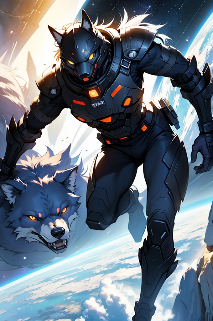 armour,futurist,space, Young Werewolf